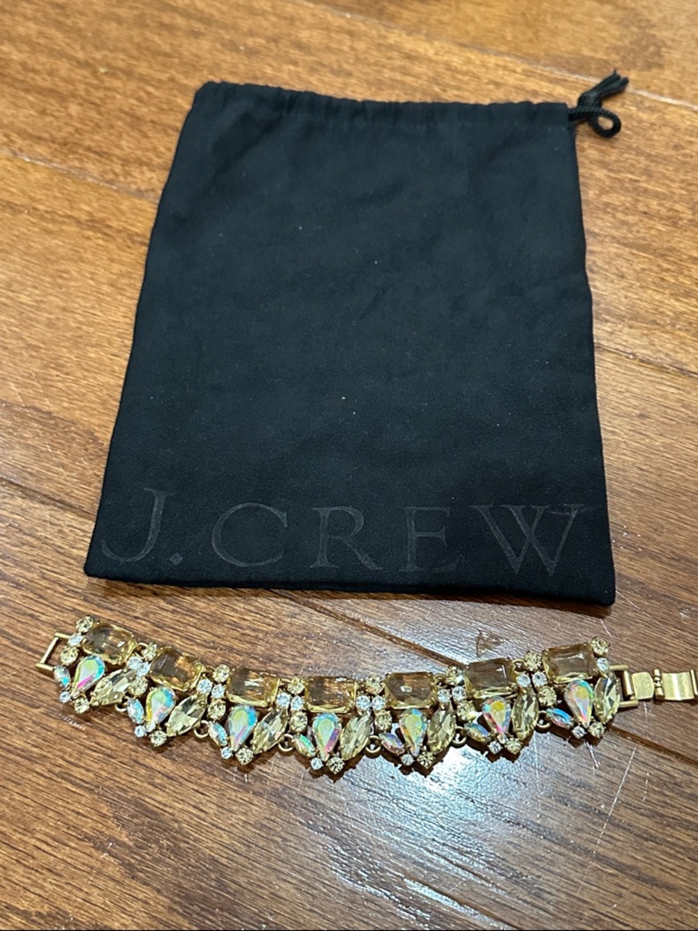 J. Crew Gold Bracelet with Iridescent citrus crystals